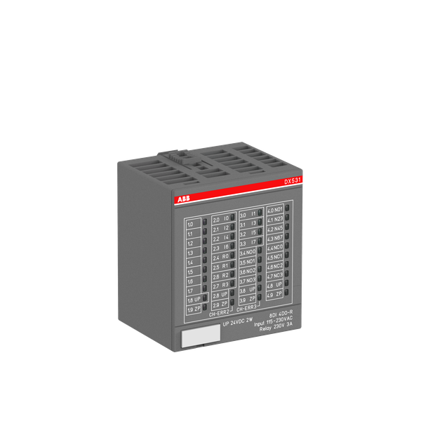 Digital input/output module. 8DI: 4DO: Relay: 0DC: 24 ... 230 V AC/DC 3 A (DX531) image 1