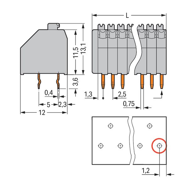 PCB terminal block push-button 0.5 mm² blue image 4