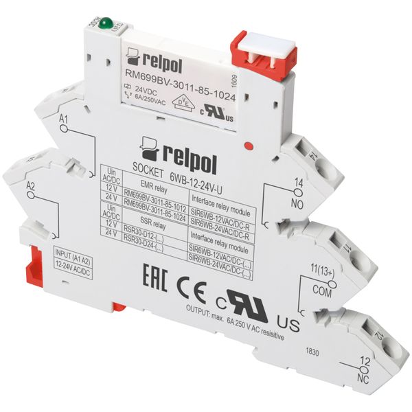 Interface relay: consists with:universal socket 6WB-48-60V-U and relay  RM699BV-3011-85-1060 image 1