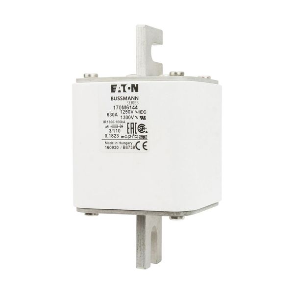 Fuse-link, high speed, 630 A, AC 1250 V, size 3, 76 x 90 x 139 mm, aR, DIN, IEC, single indicator image 9