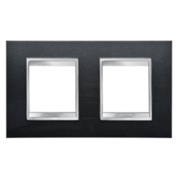 LUX INTERNATIONAL PLATE - IN PAINTED TECHNOPOLYMER - 2+2 MODULES HORIZONTAL - SLATE - CHORUSMART image 1