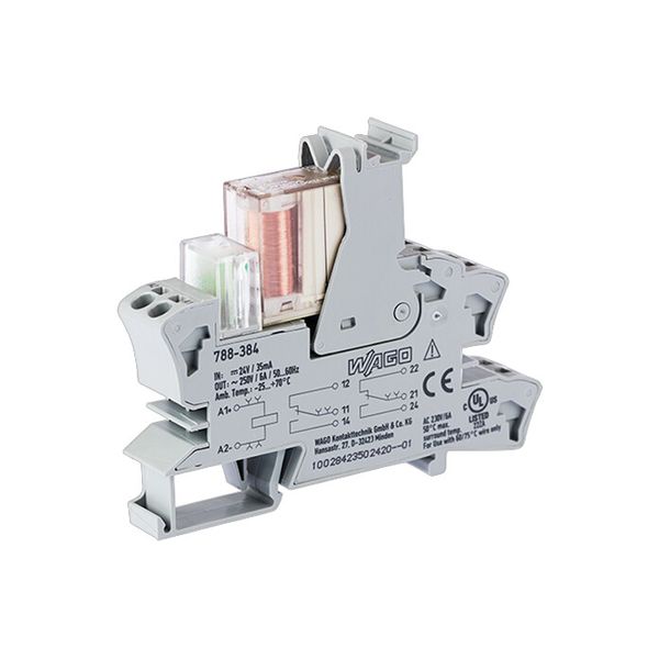 Relay module with driven contacts Nominal input voltage: 24 VDC 2 chan image 2