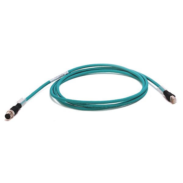 Connection Cable, EtherNet, 4 Conductor, M12 Male, RJ45 Male image 1