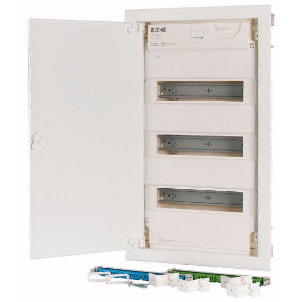 Compact distribution board-flush mounting, 3-rows, super-slim sheet steel door image 5