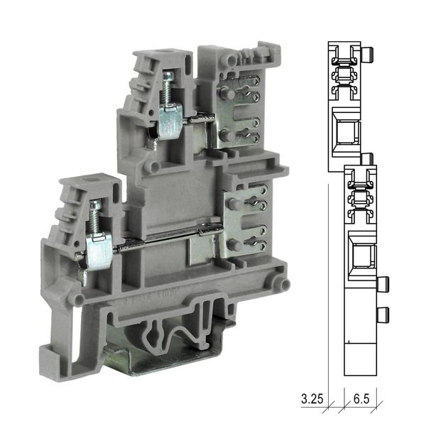 Screw terminal block with offset flat connection sfalsata, grey color image 1