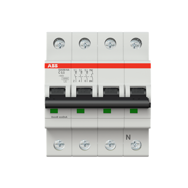 S203M-C0.5NA Miniature Circuit Breaker - 3+NP - C - 0.5 A image 3