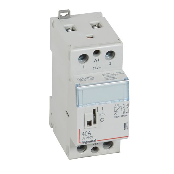 Power contactor CX³ - with 24 V~ coll and handle - 2P - 250 V~ - 40 A image 1