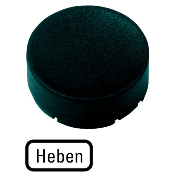 Button plate, raised black, raised image 1