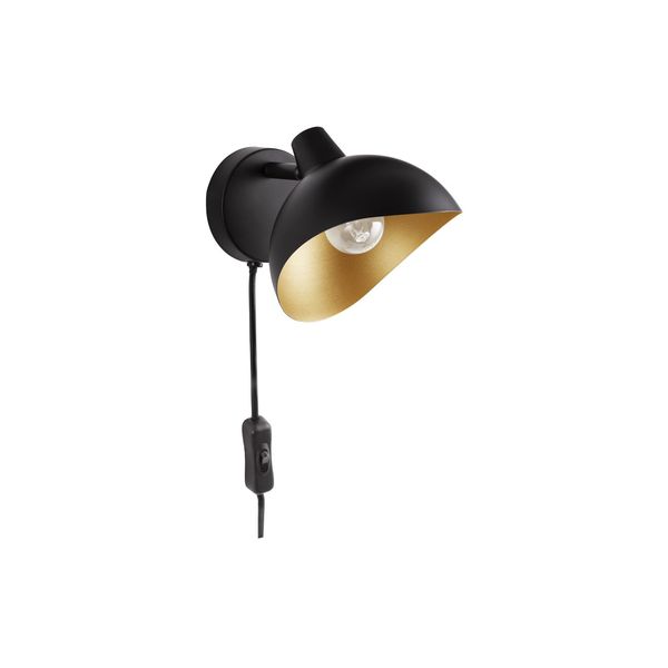 Matt Black & Gold Metal  LED E14 1x5 Watt 230 Volt  IP20 Bulb Excluded  D: 15 H: 12 cm Adjustable image 1