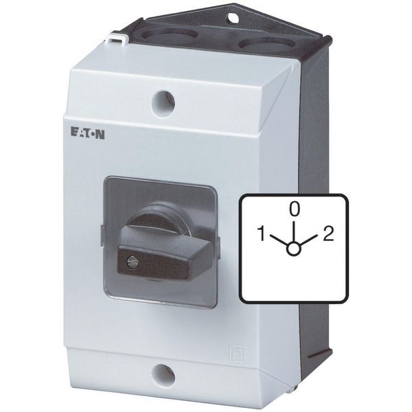 Reversing switches, T3, 32 A, surface mounting, 2 contact unit(s), Contacts: 4, 45 °, maintained, With 0 (Off) position, 1-0-2, Design number 8400 image 15