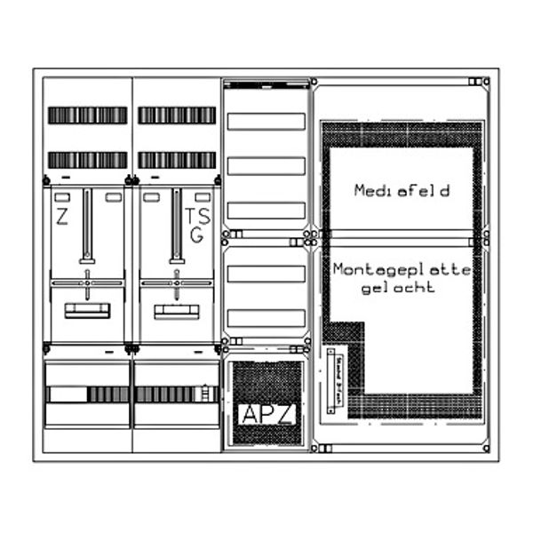 Z„hlerverteiler 1xZF, H1100 B1300 T210mm, 1xTSG,VF,APZ, 2xMF image 1