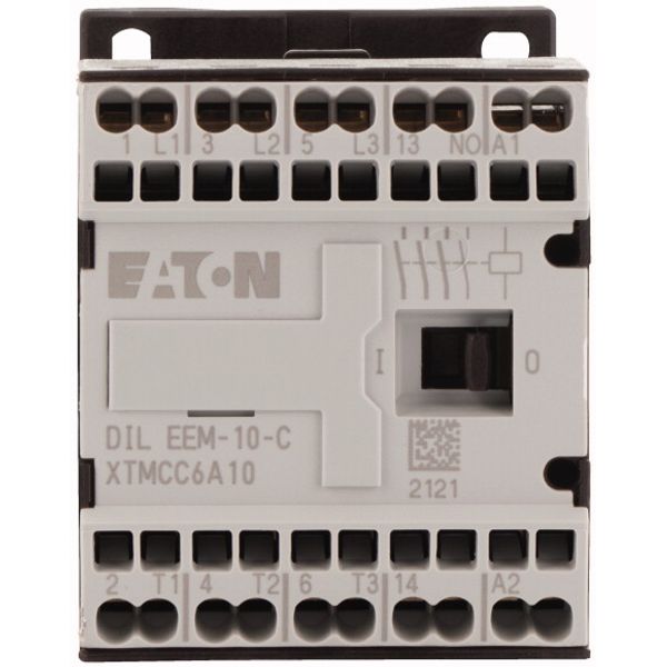 Contactor, 24 V DC, 3 pole, 380 V 400 V, 3 kW, Contacts N/O = Normally open= 1 N/O, Spring-loaded terminals, DC operation image 2