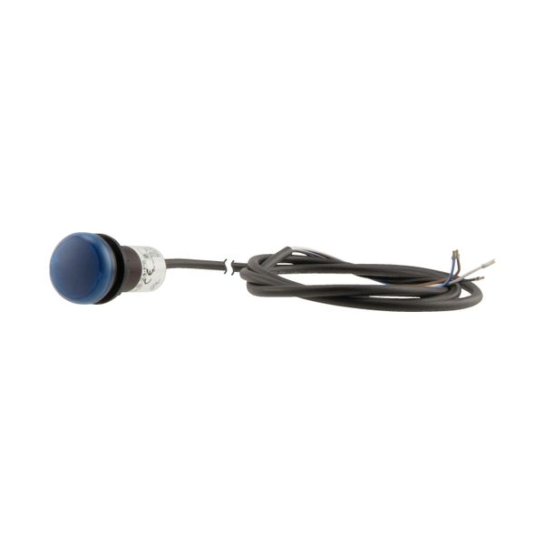 Indicator light, Flat, Cable (black) with non-terminated end, 4 pole, 1 m, Lens Blue, LED Blue, 24 V AC/DC image 6