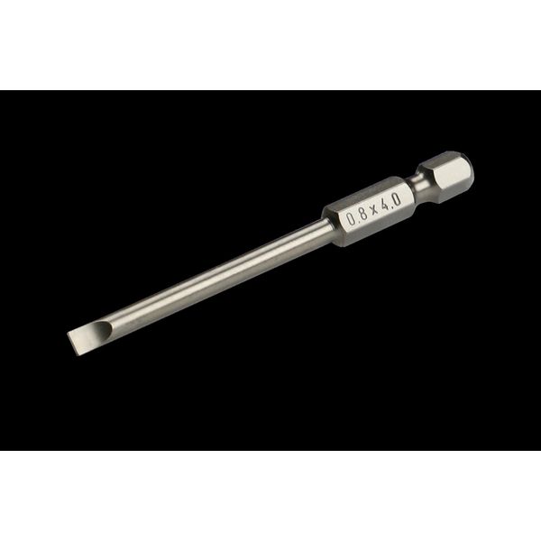 Industrial bit for cordless screwdrivers with long shaft, SL 4,0 x 0,8 x 73 mm image 1