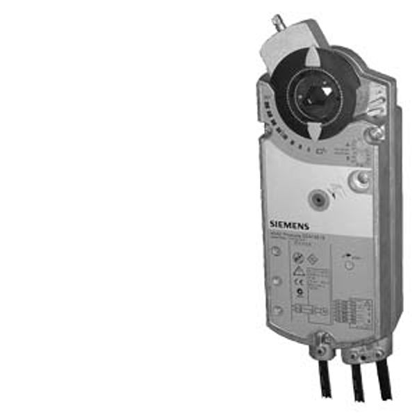 GCA166.1E - Rotary air damper actuator, AC/DC 24 V, DC 0...10 V, 18 Nm, spring return 90/15 s, 2 auxiliary switches image 1