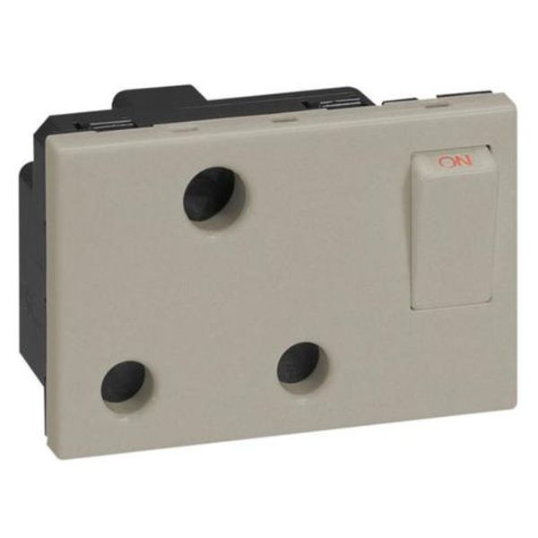 Arteor™ - South African type socket outlet - 16A 2P+E switched - shuttered - 3 modules - Champagne image 1