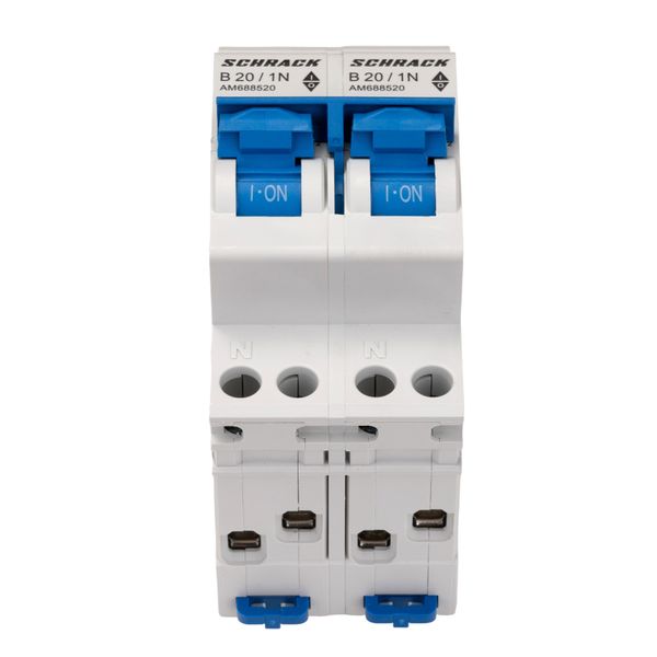 Miniature Circuit Breaker (MCB) AMPARO 6kA, B 20A, 2P+2N image 1