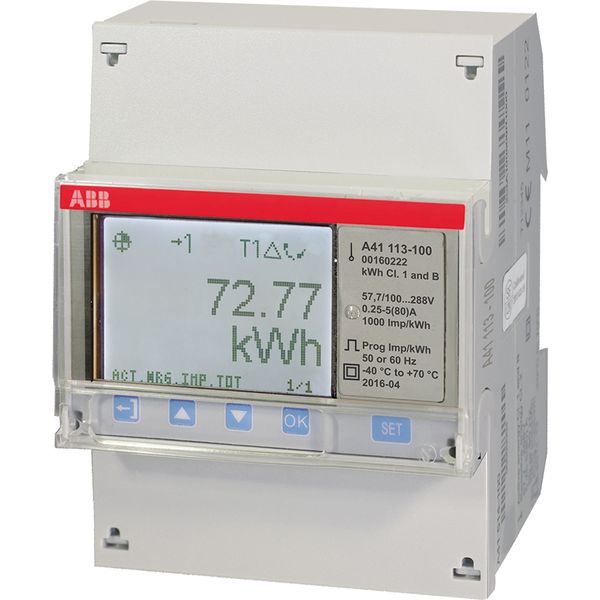 A41 113-100, Energy meter'Steel', M-bus, Single-phase, 80 A image 1