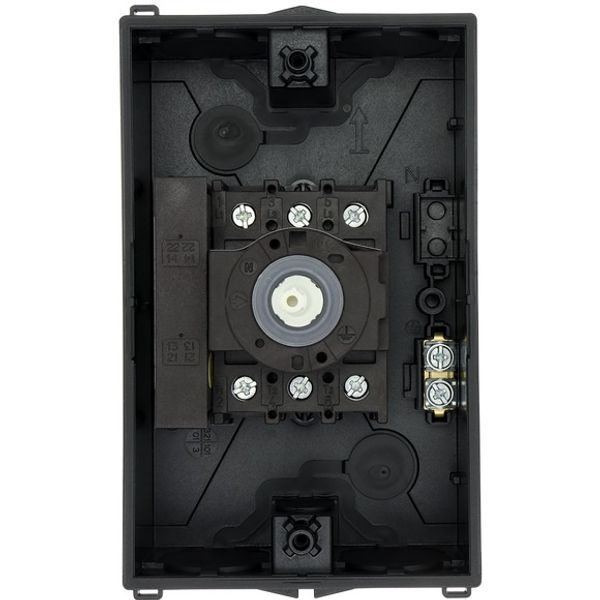 Safety switch, P1, 25 A, 3 pole, 1 N/O, 1 N/C, Emergency switching off function, With red rotary handle and yellow locking ring, Lockable in position image 4