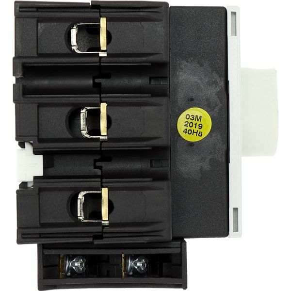 Main switch, P3, 63 A, rear mounting, 3 pole, 1 N/O, 1 N/C, STOP function, with black rotary handle and lock ring (K series), Lockable in the 0 (Off) image 9