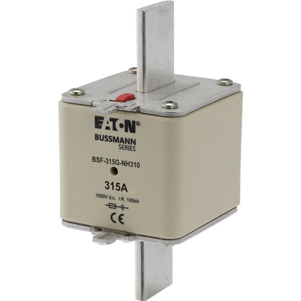 Fuse-link, high speed, 315 A, DC 1000 V, NH3, 71 x 76 x 150 mm, gBat, IEC, blade connection image 2