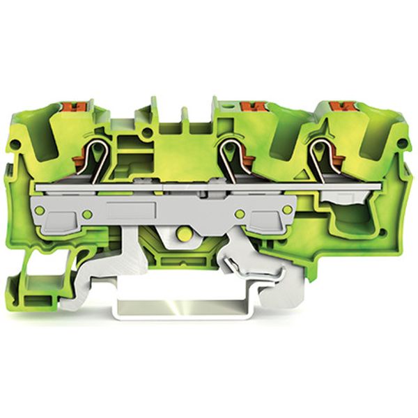 3-conductor ground terminal block with push-button 6 mm² green-yellow image 3