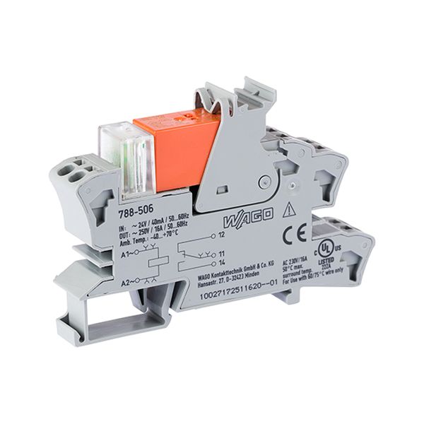 Relay module Nominal input voltage: 24 VAC 1 changeover contact gray image 4