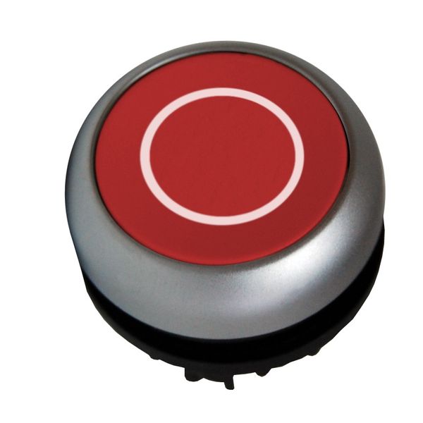 Push-button flat, `0ï, spring-return, red image 1