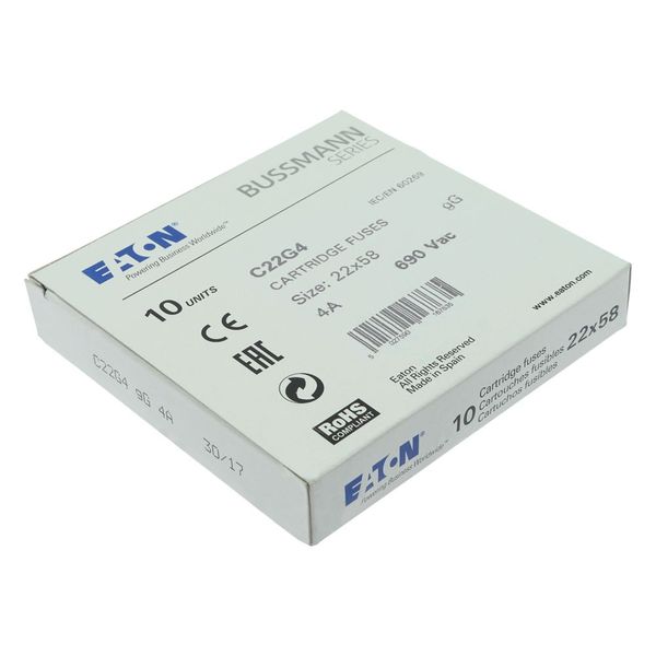 Fuse-link, LV, 4 A, AC 690 V, 22 x 58 mm, gL/gG, IEC image 12