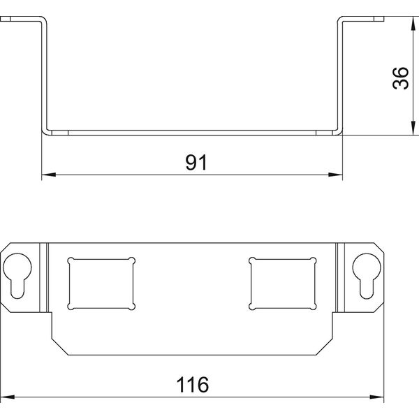 MTGE2 2C Mounting plate with 2x hole pattern Type C 116x36x34 image 2