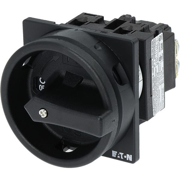 Main switch, T0, 20 A, flush mounting, 1 contact unit(s), 2 pole, STOP function, With black rotary handle and locking ring, Lockable in the 0 (Off) po image 5