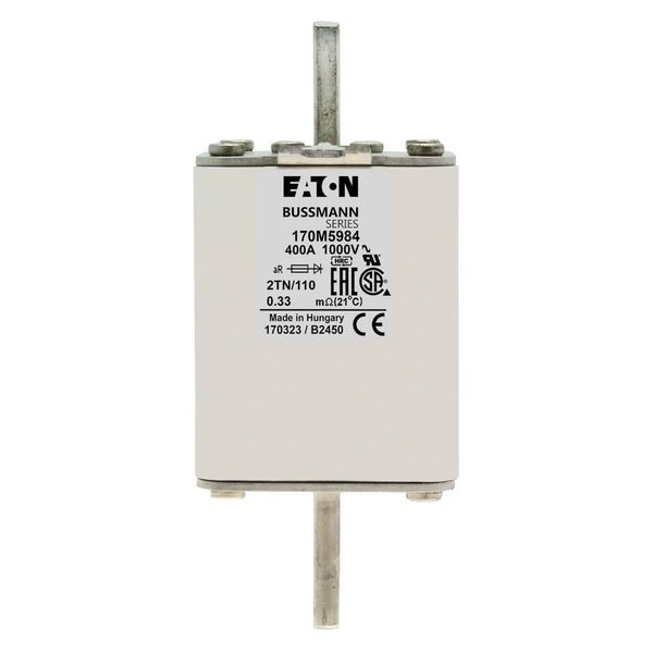 Fuse-link, high speed, 400 A, AC 1000 V, DIN 2, 59 x 75 x 138 mm, aR, DIN, IEC, single indicator image 15