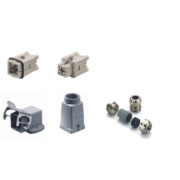 Industrial connectors (set), Series: HA, Screw connection, Size: 1, Nu image 1