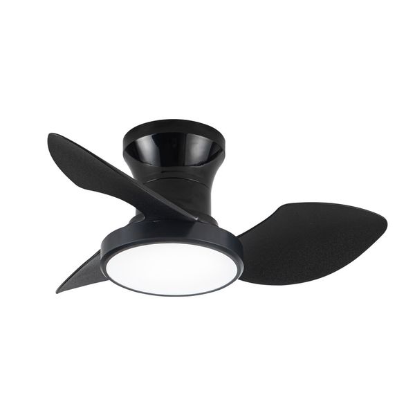 Reel LED Ceiling Fan 20W 1900Lm CCT Dim Black image 1