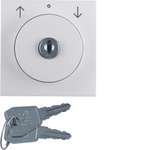 Centre plate lock key switch blinds Berker S.1/B.3/B.7 polar white mat image 1