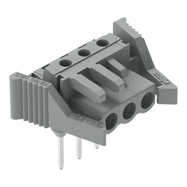 Female connector for rail-mount terminal blocks 0.6 x 1 mm pins angled image 1