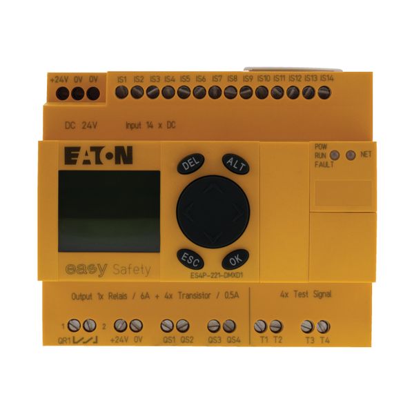 Safety relay, 24 V DC, 14DI, 4DO-Trans, 1DO relay, display, easyNet image 18