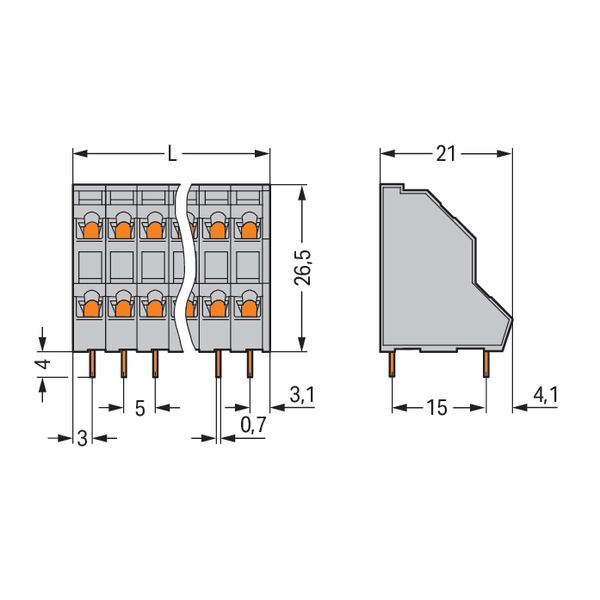 Double-deck PCB terminal block 2.5 mm² Pin spacing 5 mm green-yellow, image 7