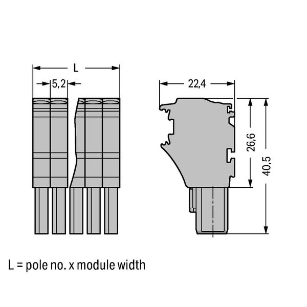 1-conductor female connector Push-in CAGE CLAMP® 4 mm² gray image 1