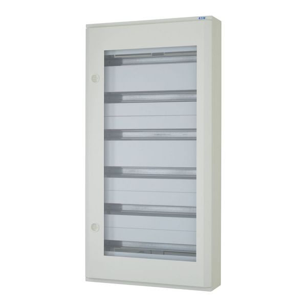 Complete surface-mounted flat distribution board with window, white, 24 SU per row, 6 rows, type P image 4