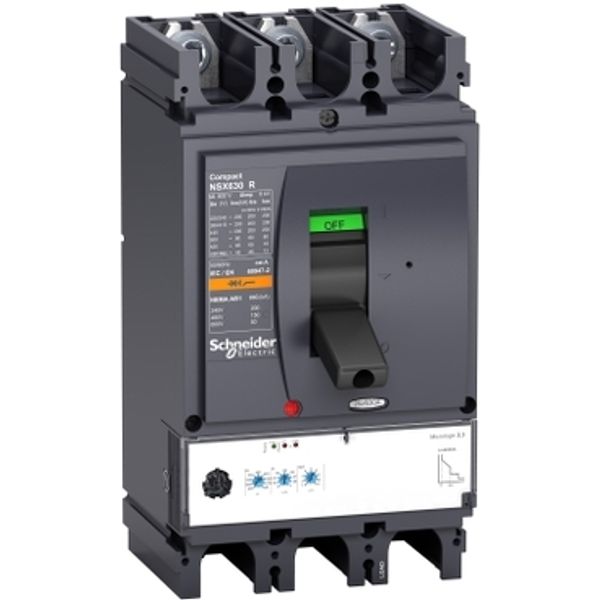 circuit breaker ComPact NSX630R, 200 kA at 415 VAC, MicroLogic 2.3 trip unit, 630 A, 3 poles 3d image 3