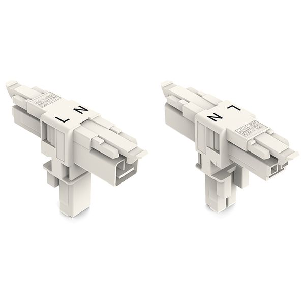 T-distribution connector 2-pole Cod. A white image 3