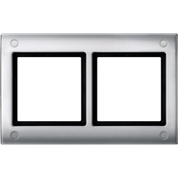 Aquadesign frame with screw connection, 2-gang, aluminium image 2