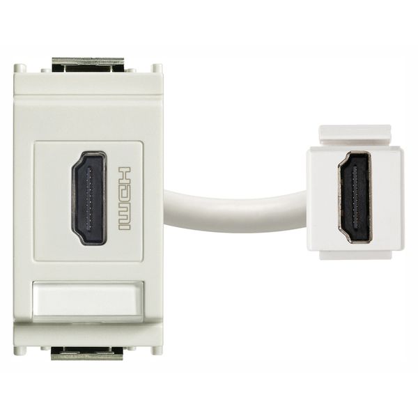 HDMI socket connector white image 1