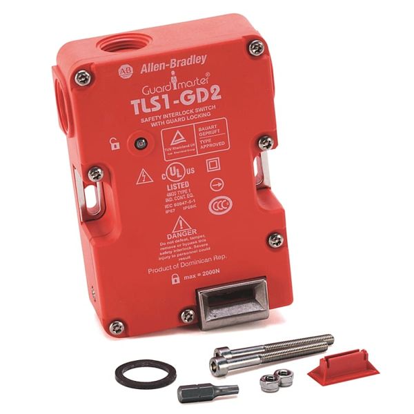 Guardlock Switch,TLS GD2,Power To Lock,24V ACDC,1 N.C. 1 N.O.,2 N.C. Safety, 1 N.O Aux image 2