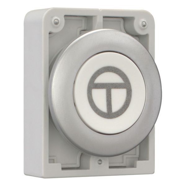 Pushbutton, RMQ-Titan, Flat, momentary, White, inscribed, Metal bezel, ON/OFF image 7