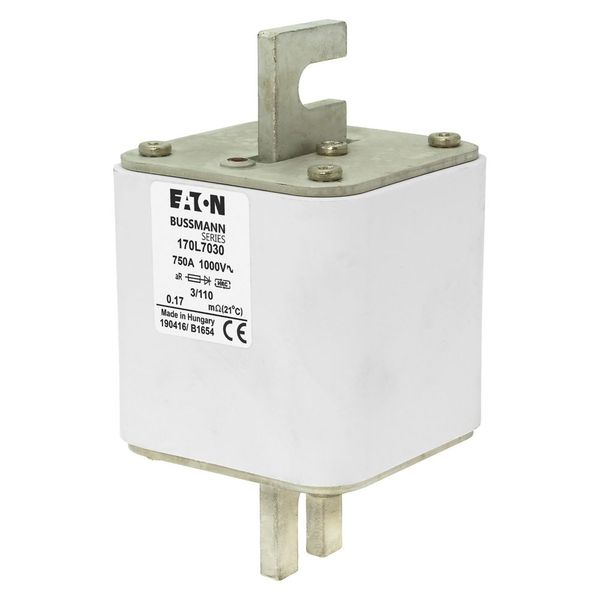 Fuse-link, high speed, 750 A, AC 1000 V, Size 3, 76 x 90 x 141 mm, aR, DIN, IEC, visual indicator image 6