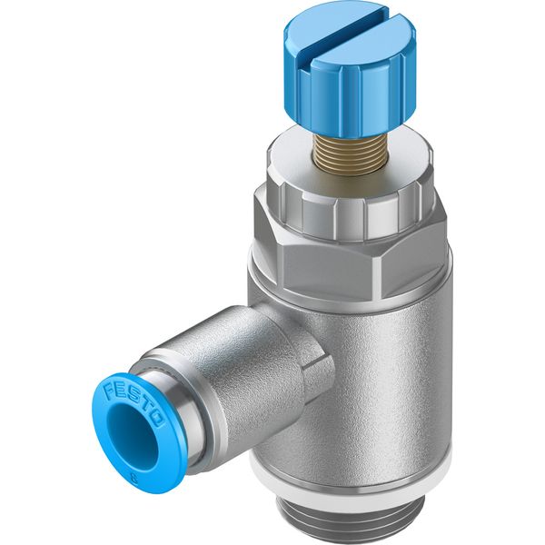 GRLA-3/8-QS-8-RS-D One-way flow control valve image 1