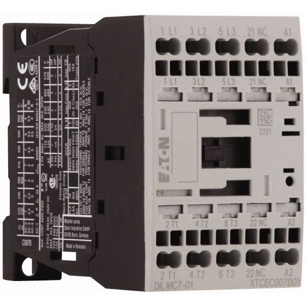 Contactor, 3 pole, 380 V 400 V 3 kW, 1 NC, 110 V DC, DC operation, Spr image 4