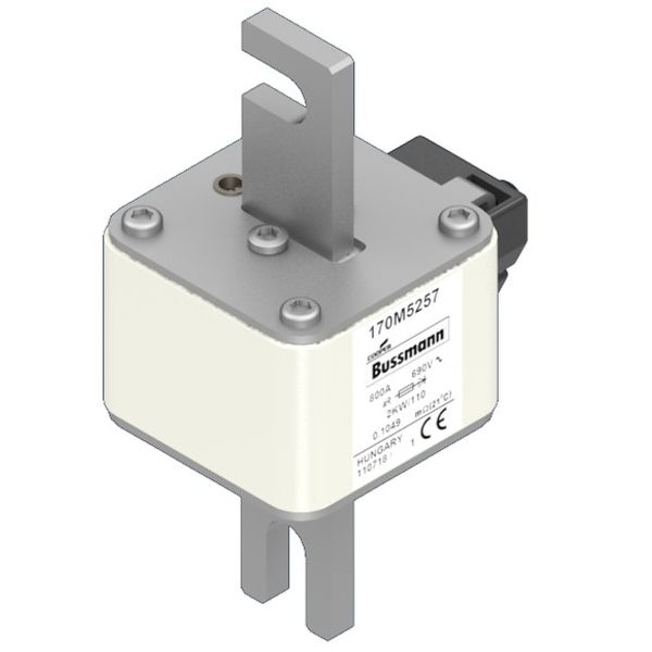 Fuse-link, high speed, 400 A, AC 690 V, DIN 2, 61 x 77 x 138 mm, aR, DIN, IEC, single indicator image 1